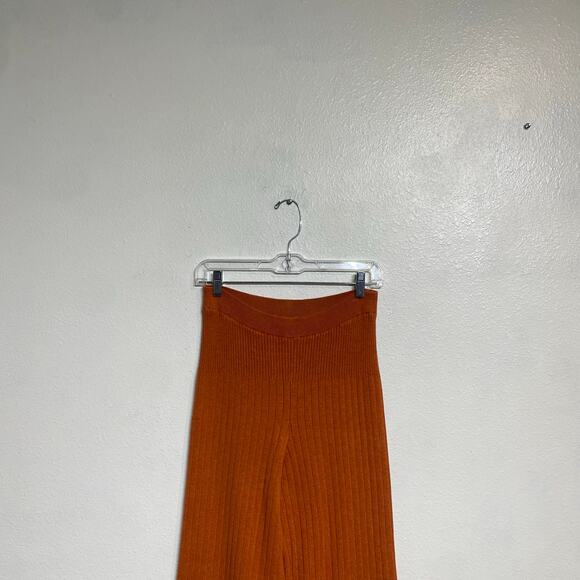Free People Orange Keep It Real Ribbed Flare Pant Sz M - Picture 3 of 15